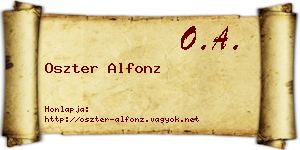 Oszter Alfonz névjegykártya